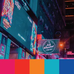 Combinação de cores: guia prático, gerador on-line e exemplos - Web Design combinação de cores - paleta neon