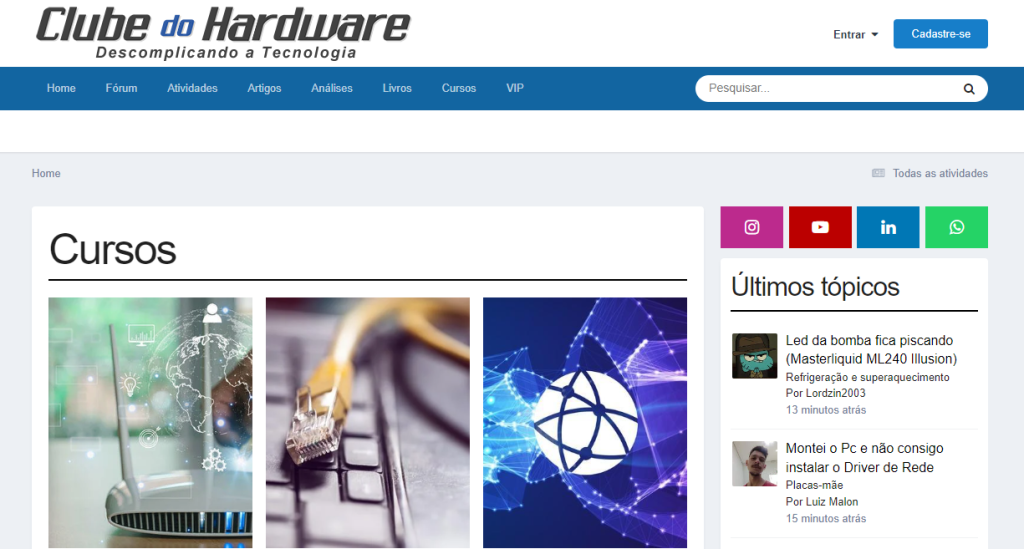 Sites de tecnologia: os 20 melhores sites para ficar atualizado em 2024 - Tecnologia Sites de tecnologia - Site Clube do hardware