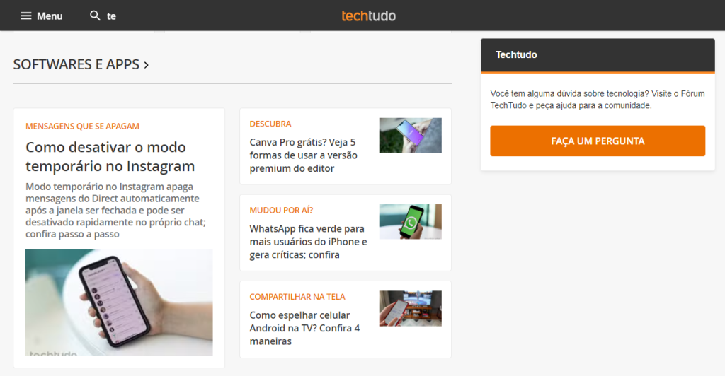 Sites de tecnologia: os 20 melhores sites para ficar atualizado em 2024 - Tecnologia Sites de tecnologia - Site Techtudo