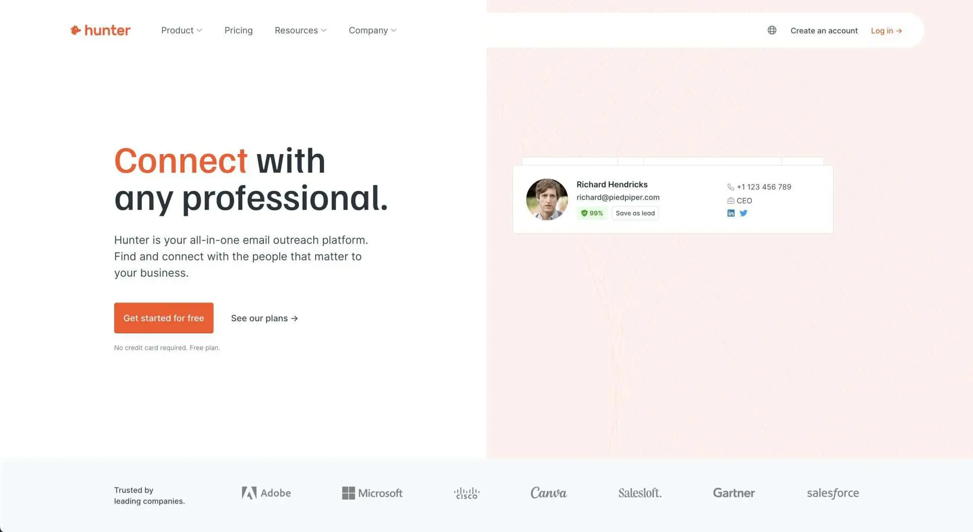 297 ferramentas de marketing essenciais para o seu negócio em 2024 - Marketing Ferramentas de marketing: Hunter.io