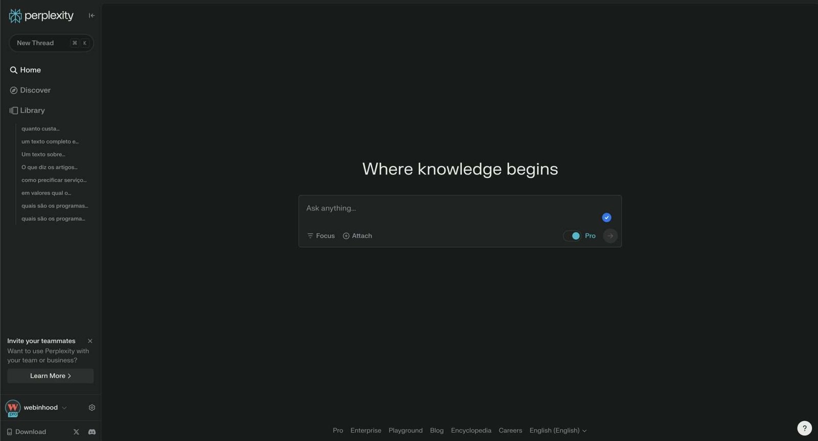 297 ferramentas de marketing essenciais para o seu negócio em 2024 - Marketing Ferramentas de marketing: Perplexity.ai