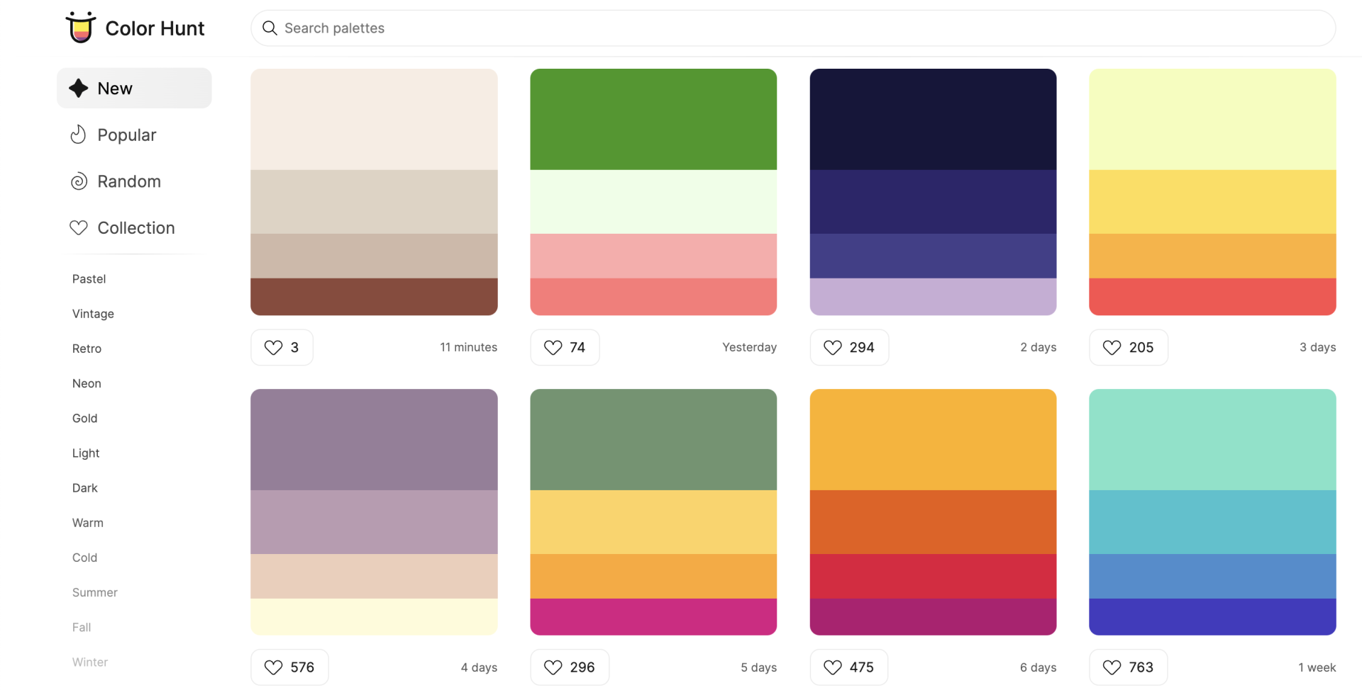 297 ferramentas de marketing essenciais para o seu negócio em 2024 - Marketing Ferramentas de marketing: Color Hunt